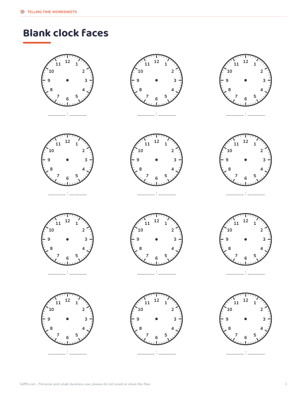 Preview of Printable Blank Clock Faces