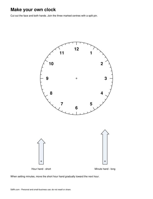 Preview of Printable Cut-Out Clock Worksheet